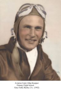 color photo of Cadet Allan Knepper in flight school, 1942