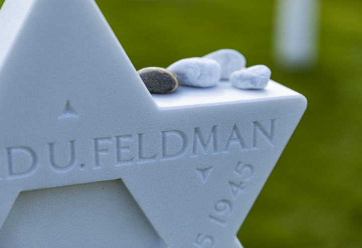 Lt. Feldman's headstone at Lorraine American Cemetery