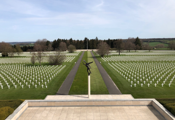 Henri-Chapelle American Cemetery seen from above. Credits: American Battle Monuments Commission.