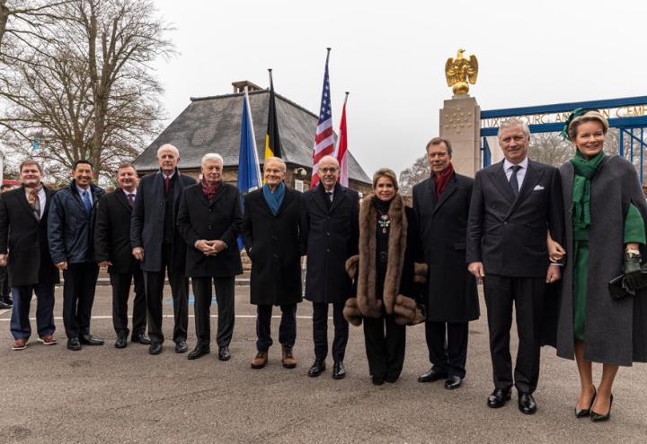 VVIPs at the entrance of the 80th anniversary of the Battle of the Bulge at Luxembourg American Cemetery.