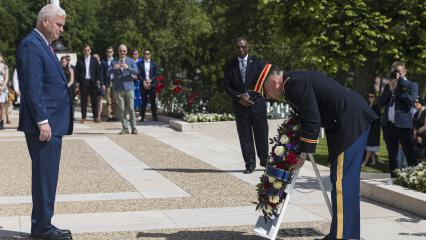 he Honorable Tom Emmer (R-MN), US House of Representative Majority Whip participates in wreath laying ceremony during CODEL visit 2024