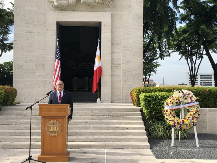 ABMC Wreath and Superintendent at Manila American Cemetery