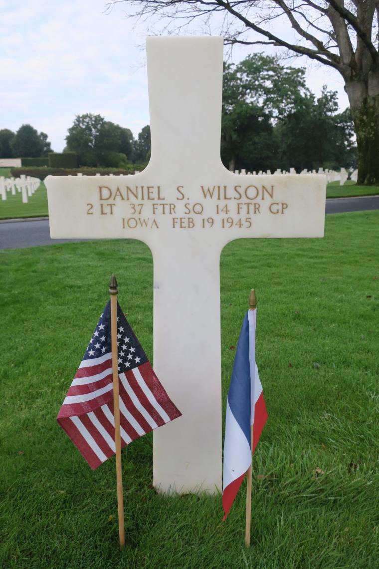Headstone of Second Lieutenant Daniel S. Wilson at Lorraine American Cemetery