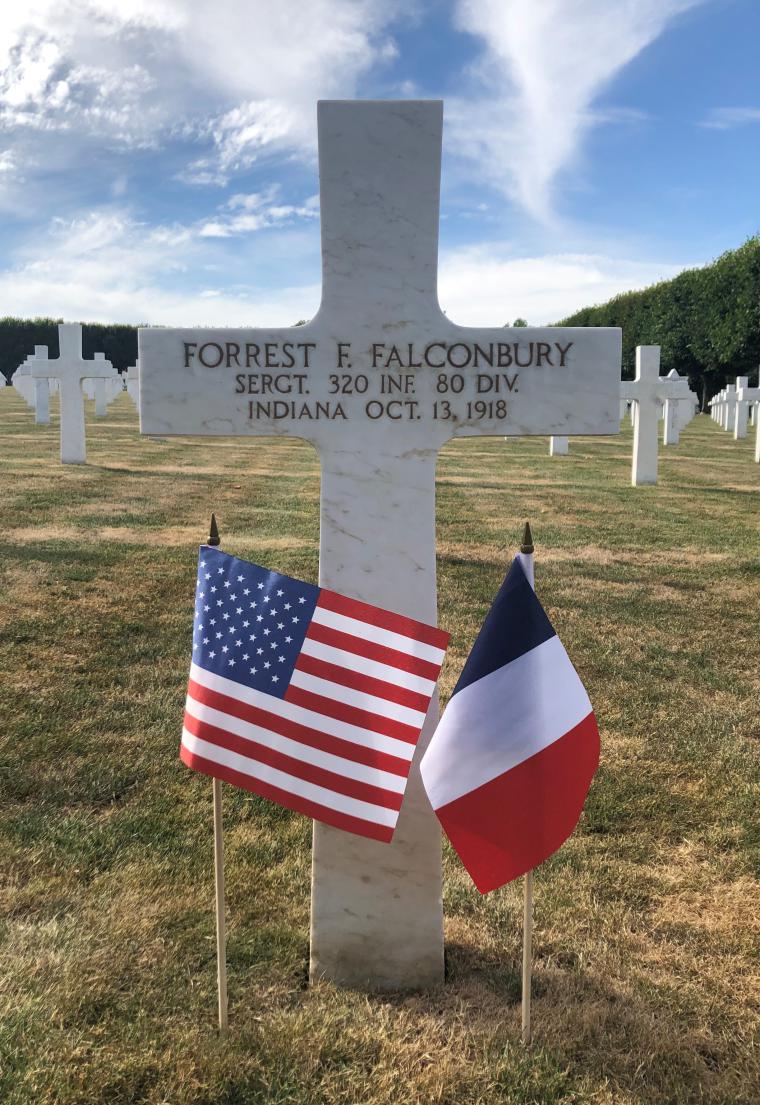 Headstone of Sergeant Forrest F. Falconbury at Meuse-Argonne American Cemetery