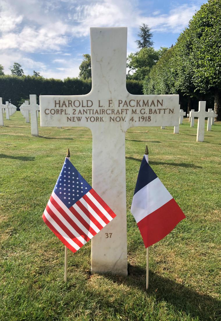 Photograph of Cpl. Harold L. F. Packman Headstone