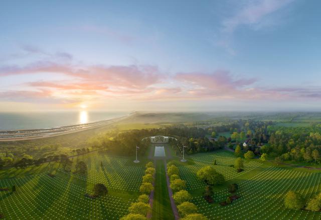 Panoramic view of Normandy American Cemetery
